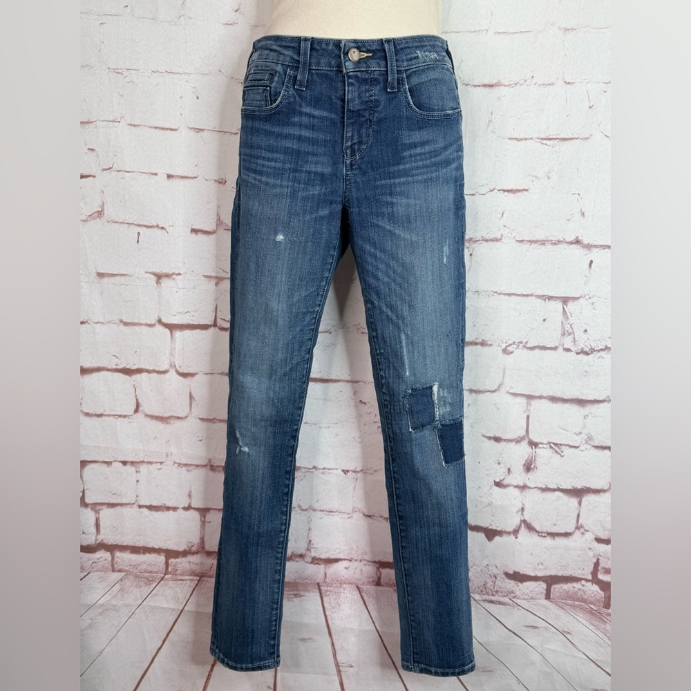 ANTHRO PILCRO Mid Rise Waist 28 Inches Size 27 Distressed Medium Wash Denim Jean - Picture 2 of 15